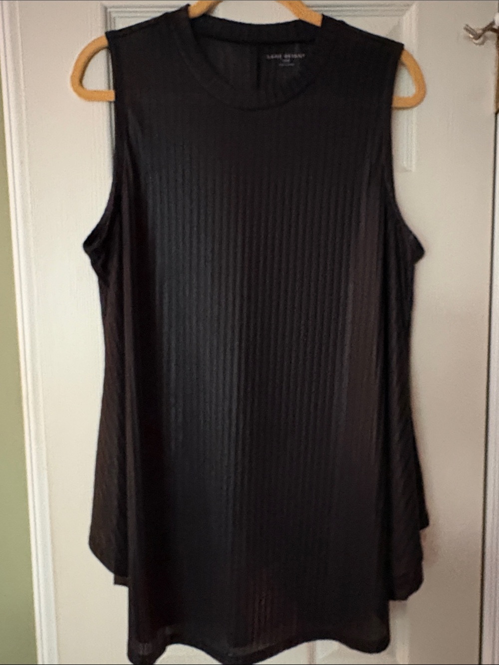 Lane Bryant Ribbed Swing Tank - Black lightweight